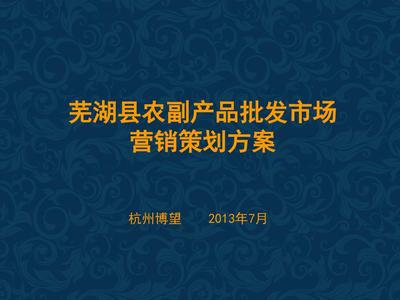 07蕪湖農(nóng)副產(chǎn)品批發(fā)市場(chǎng)整合營銷策劃案